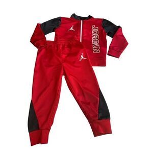 Jordan Red & Black Kids Tracksuit Set – Jacket & Pants 24M